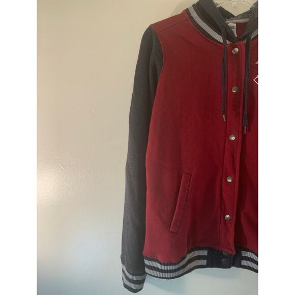 HARRY POTTER Unisex Adult Hogwarts Letterman Snap Hoodie Jacket / Size: Small - Picture 6 of 9